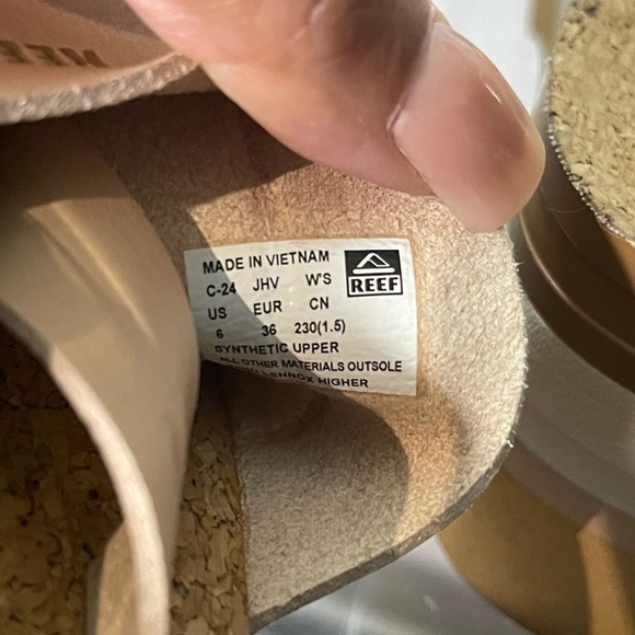 Reef Tan Cream Platform Sandals - Picture 4 of 4